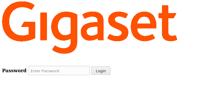 Login Page on the web interface of the LS9 on the Gigaset L800HX