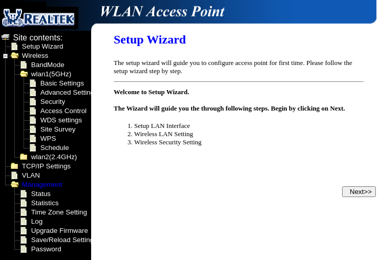 Realtek SDK web interface