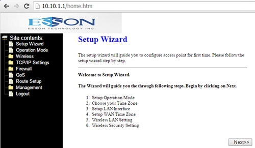 Realtek SDK web interface on ESSON